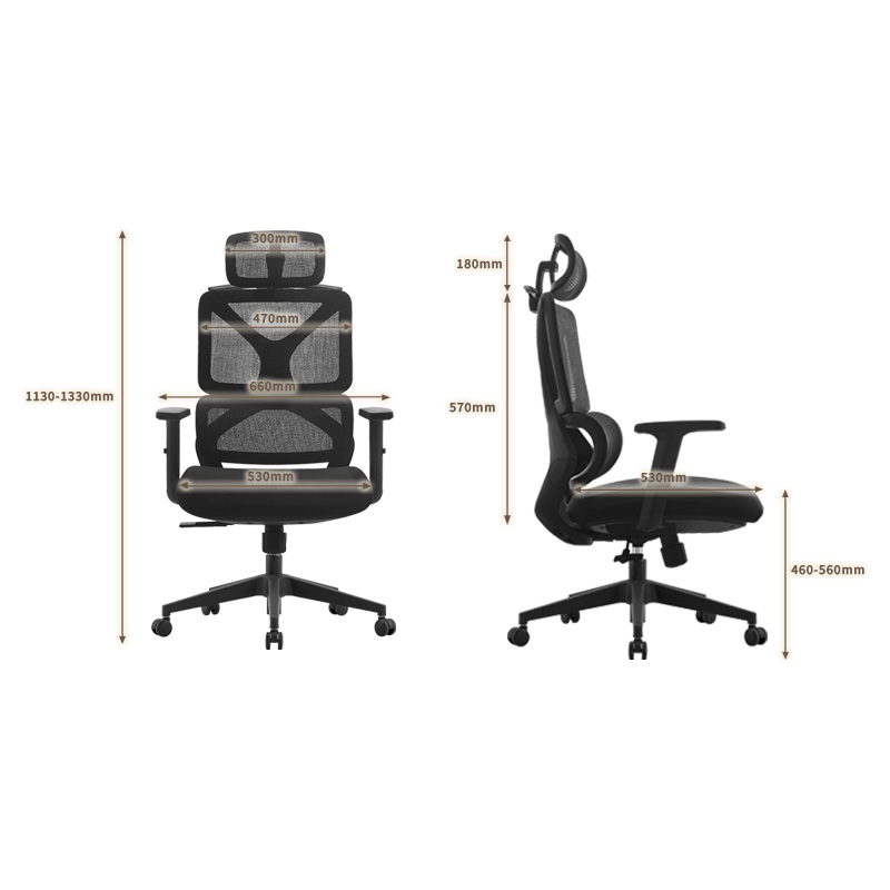 臻远 ZY-8939 办公椅人体工学椅转椅 定型棉黑框 单位:把高清大图