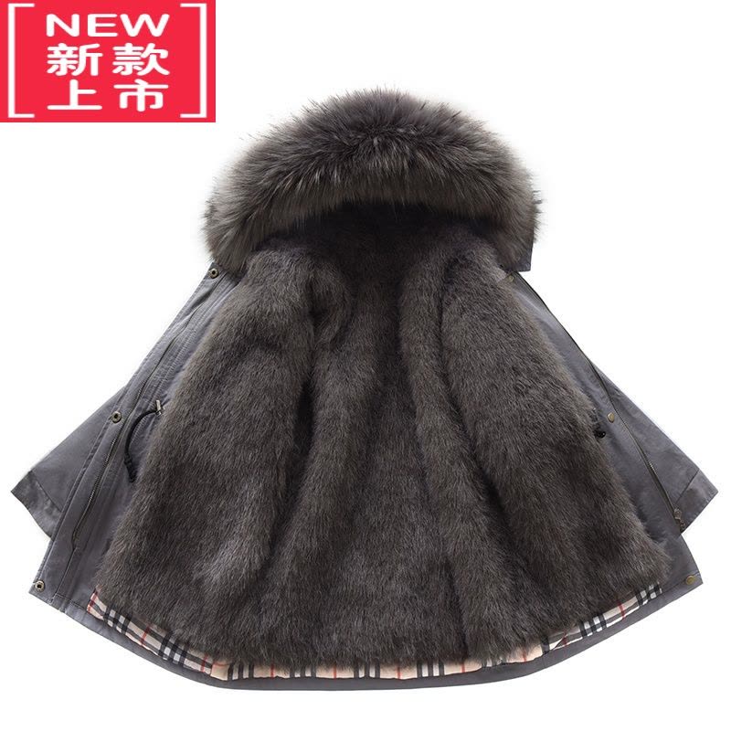 可莉允儿童派克服皮草外套冬棉衣男女童内胆仿狐狸毛宝宝加厚棉服可拆卸图片