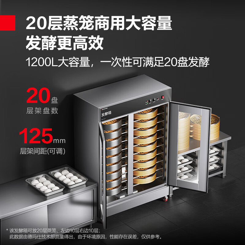 德玛仕DEMASHI商用发酵箱面包馒头蒸笼醒发箱不锈钢恒温面粉发酵机 DMS-FJX-20J1丨20层蒸笼款丨可调层架高清大图