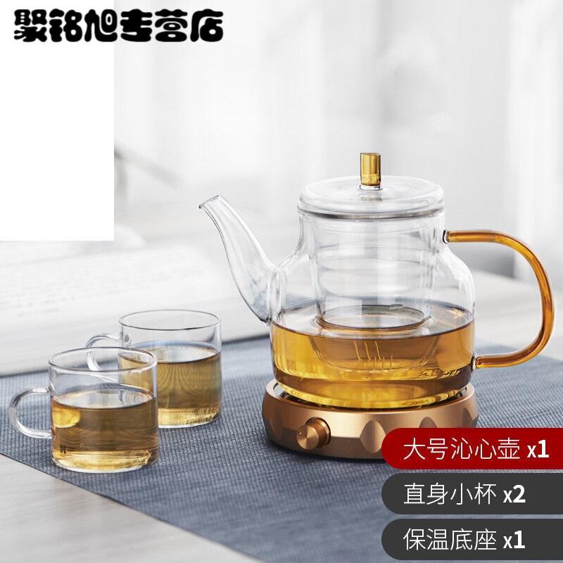 泡茶壶高温耐热过滤花茶家用玻璃水壶泡茶器小号煮茶功夫茶具套装简约?沁心壶450ML
