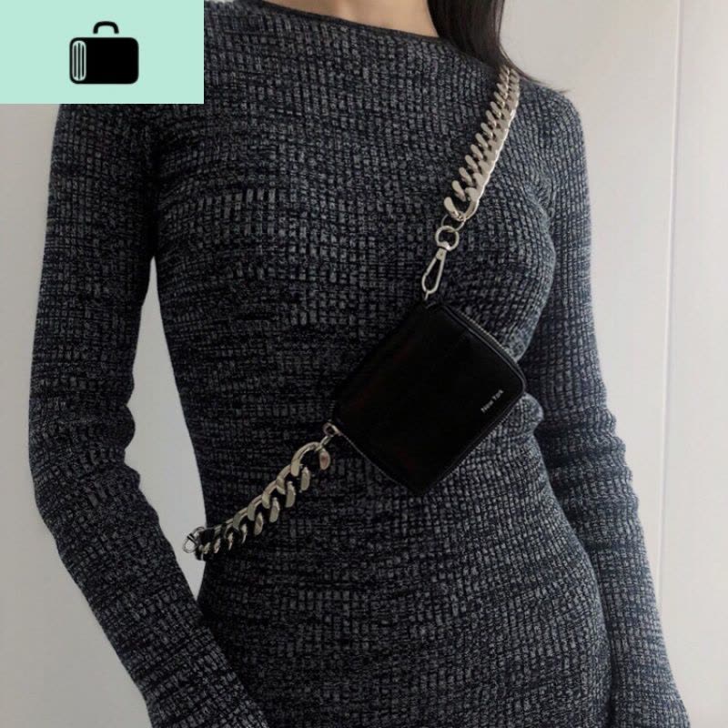 MONA雪梨同款kara粗链条迷你小包荧光色单肩斜挎皮零钱包女新款NEW LAKE图片