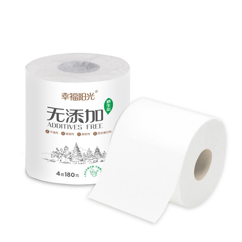 幸福阳光 卷纸 四层 180g 27卷 有芯卷纸 卫生纸 (整箱销售)
