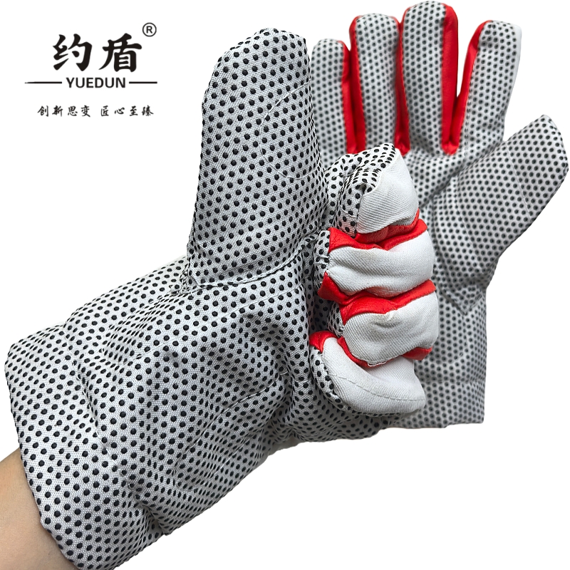 约盾 加长棉布点胶保暖劳保手套 LOL3303/双高清大图