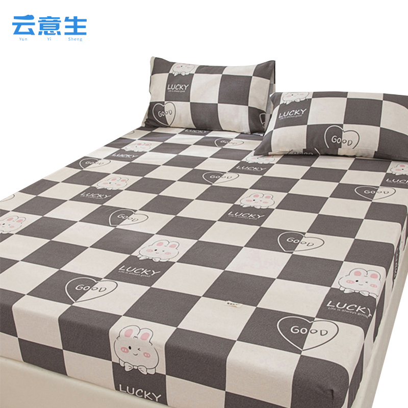 云意生 老粗布床笠套 180*200cm 件高清大图