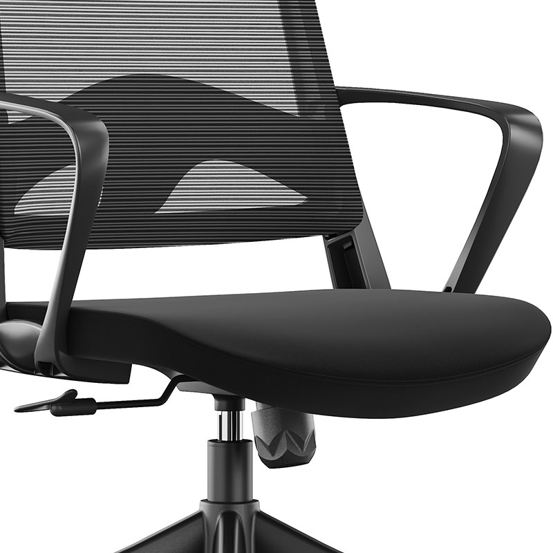 初嘉CJ-7142办公椅转椅电脑椅网布学习椅中背职员椅 黑框高清大图