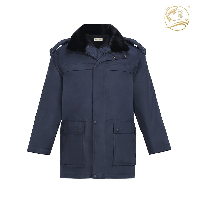 迈鲲 防寒保暖多功能棉大衣防泼水层带帽子 藏蓝色 175