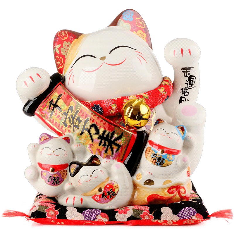 正品猫摆件储蓄罐店铺开业礼品家居客厅陶瓷创意大中 三维工匠 中号号富贵有余女神猫猫高清大图