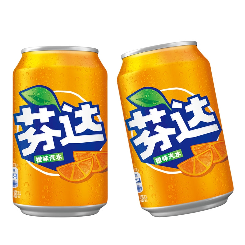 可口可乐出品芬达橙味汽水330ml24罐装整箱碳酸饮料果味饮品听装