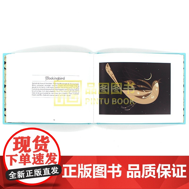 Birds &amp; Words 中世纪现代艺术家 查理·哈珀作品 60幅鸟类插图与60篇幽默故事古典文学集 英文原版高清大图