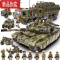 真智力星堡积木玩具儿童拼装军事坦克男孩益智力拼插装甲车飞机模型 雪地摩托(290片)