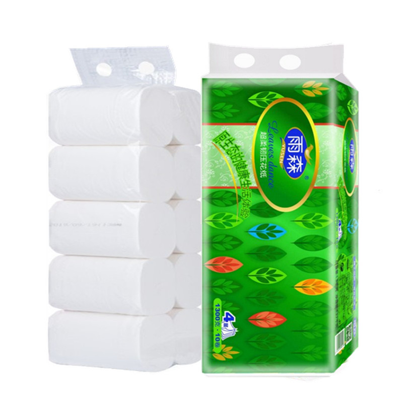 雨森 4146 绿意无芯卫生纸卷纸母婴适用家用厕纸1300g 10卷/提 (单位:件)