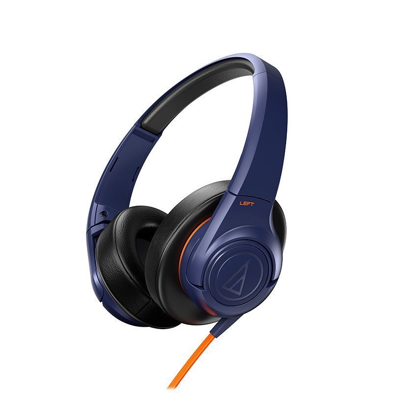 铁三角(Audio-technica) ATH-AX3 NV 便携式头戴式耳机耳麦扁平式导线设计 海军蓝