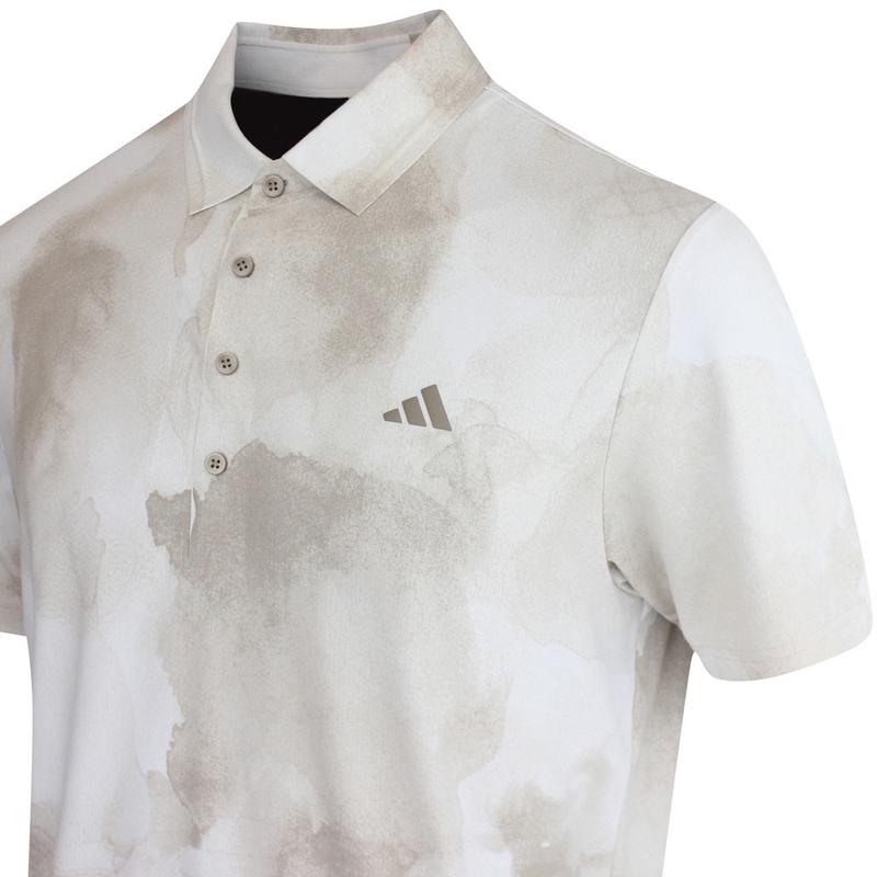 Adidas男士透气弹力高尔夫运动T恤 时尚烟雾印花设计高清大图