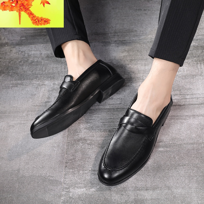 夏季发型师尖头男鞋韩版英伦流苏乐福鞋休闲一脚蹬潮流男士小皮鞋简畅