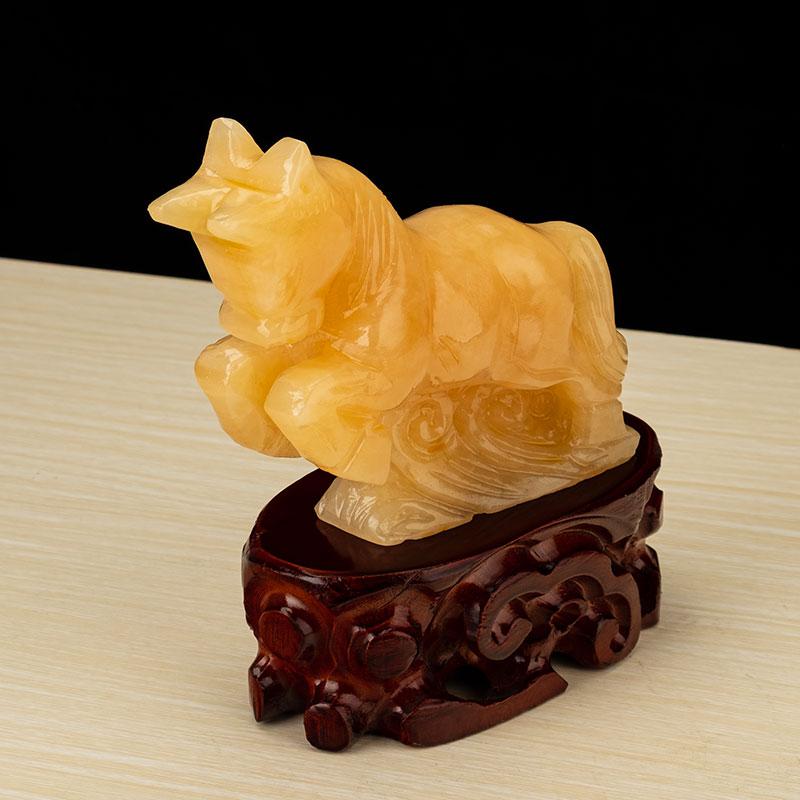 家柏饰(CORATED)玉石生肖牛物摆件客厅玄关桌面装饰势摆设高清大图