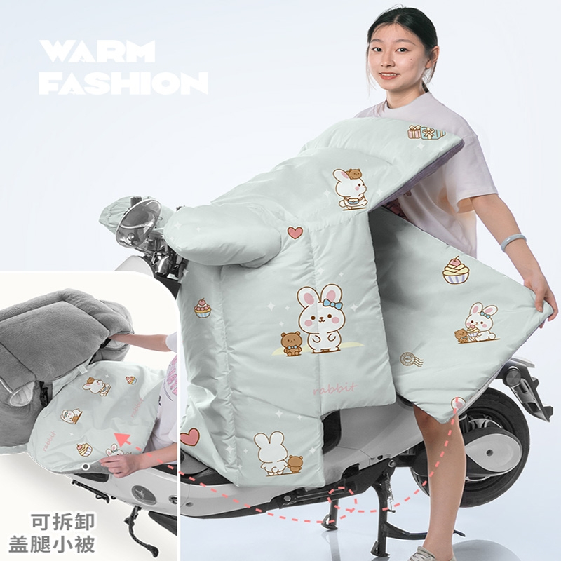 闪电客电动车挡风被冬季加绒加厚冬天电瓶摩托电车罩挡冬款