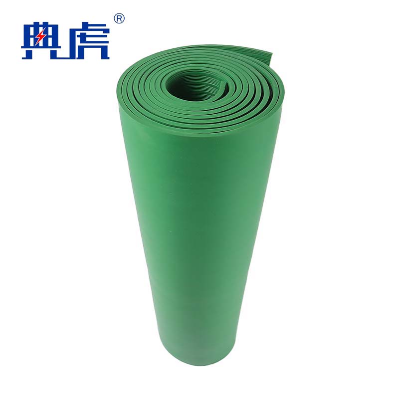 典虎 绝缘橡胶垫 绿色条纹8mm*1m*5m 卷高清大图