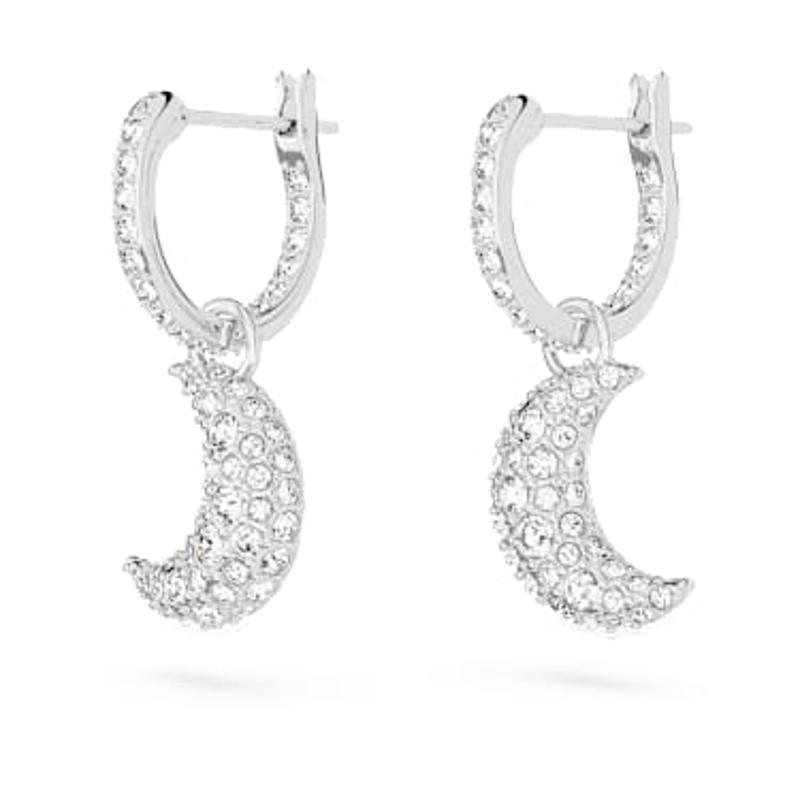 施华洛世奇(SWAROVSKI)迷你月牙水晶 hoops 耳钉女款时尚潮流镶嵌