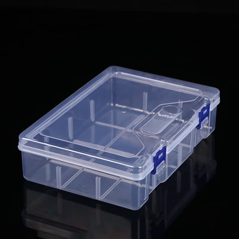 谋福 透明长方形塑料 空盒样品盒零配元器件(23*16*6CM)高清大图