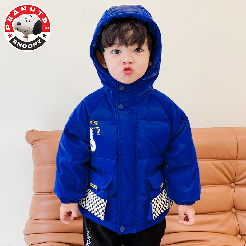 史努比(SNOOPY)儿童羽绒服加厚短款冬季新款洋气中小童纯色白鸭绒羽绒外套AF097