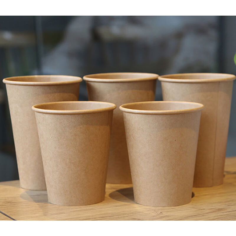 小鹭漫漫 牛皮纸杯一次性杯子茶水杯家用办公招待水杯整箱加厚大纸杯 [约250ml] 1000只高清大图