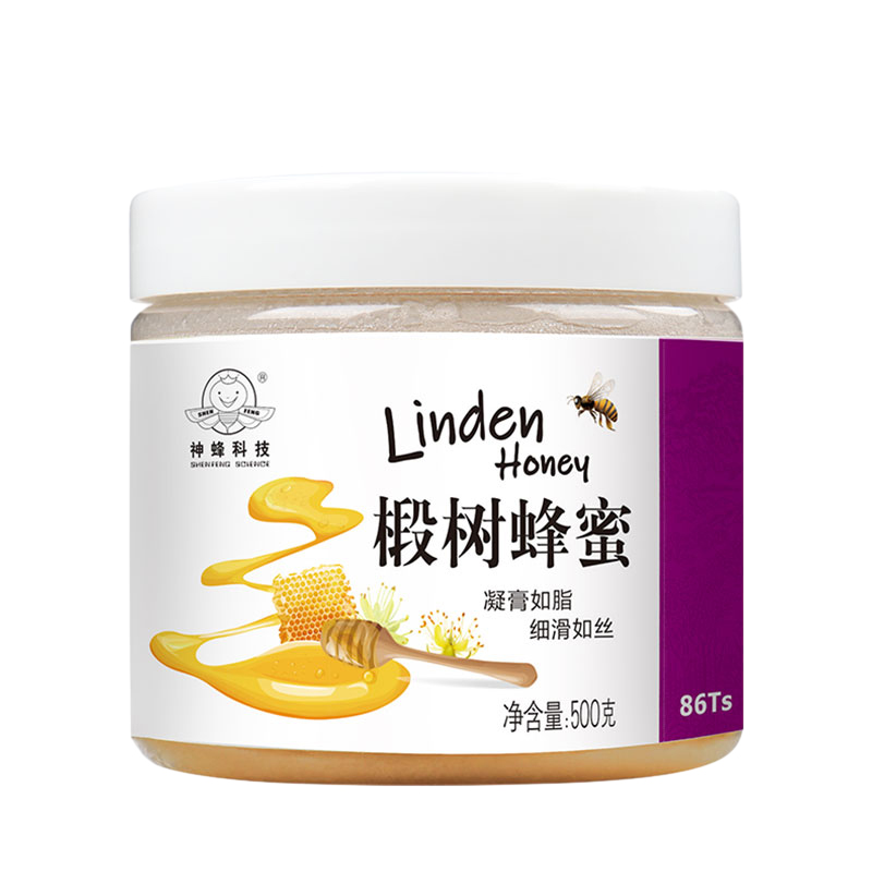 神蜂科技椴树结晶白蜜500克瓶