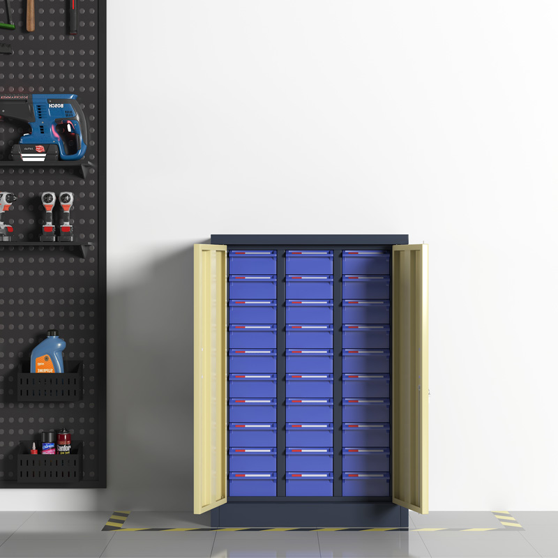 臻远 ZYLJG-W42 零件柜 30抽蓝色带门大号 605*360*902高清大图
