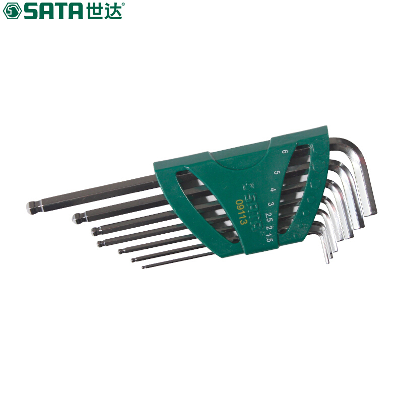 世达(SATA) 09113 7件加长球头内六角扳手组套