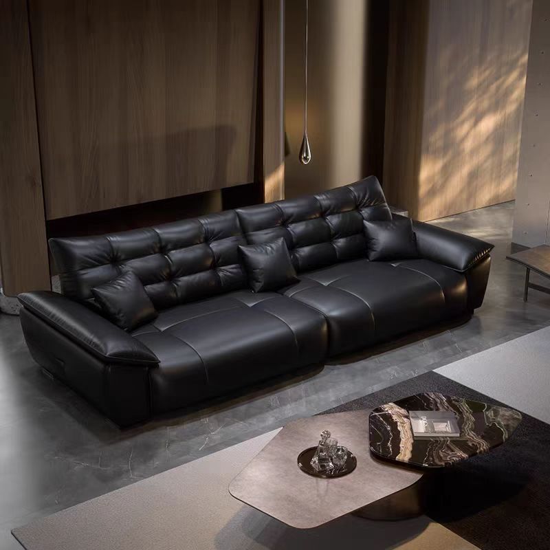 景山百岁大黑熊真皮沙发家用客厅沙发轻奢大小户型组合沙发直排皮艺沙发高清大图