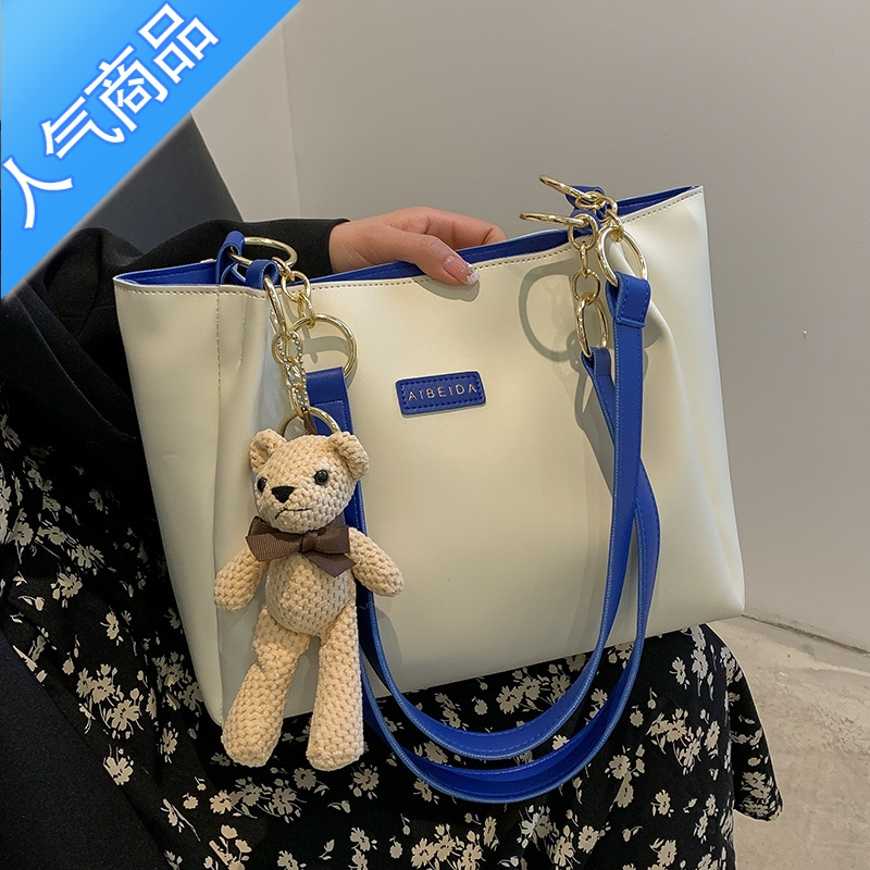 封后大学生上课托特包女2022新款潮感单肩包大容量时尚百搭通勤包女斜挎包
