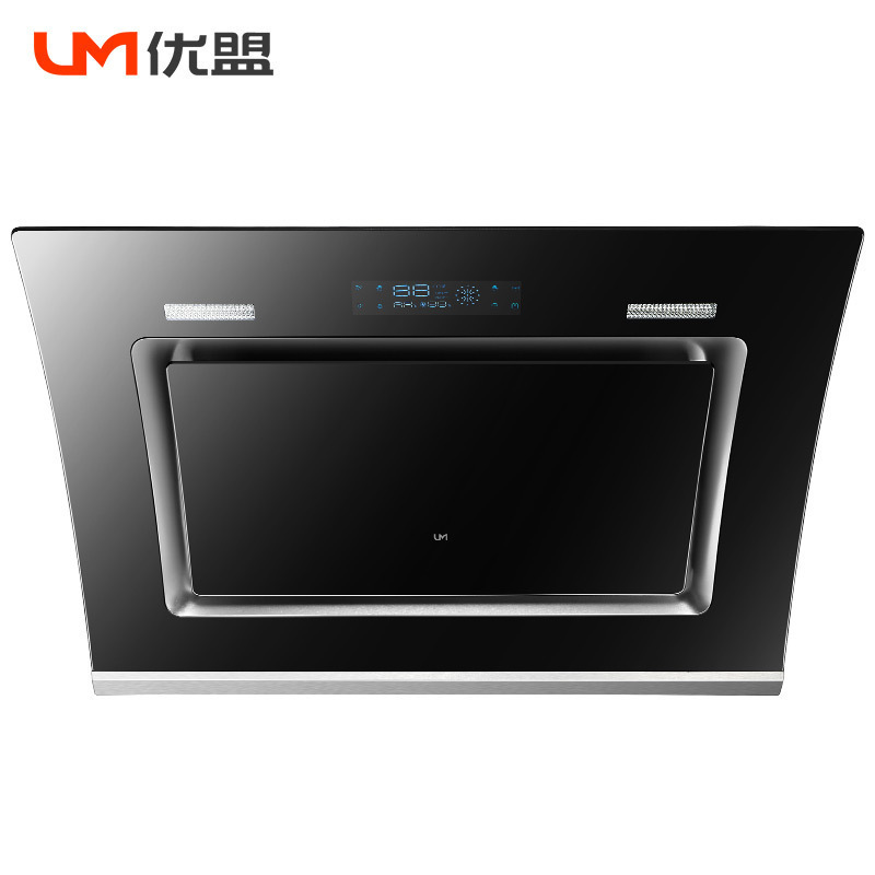 优盟(UM)UC237侧吸式抽油烟机家用22立方大吸力双电机单机钢化玻璃体感触控式抽吸油烟机