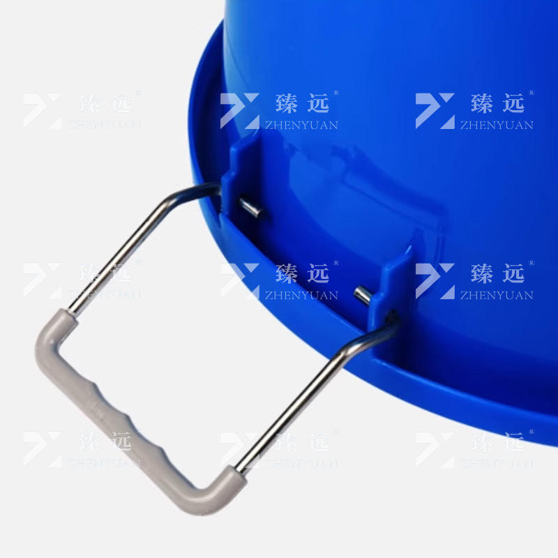 臻远 ZY-YXT-08圆形大号垃圾桶餐厨商用桶带盖垃圾环卫桶 加厚160L蓝色高清大图