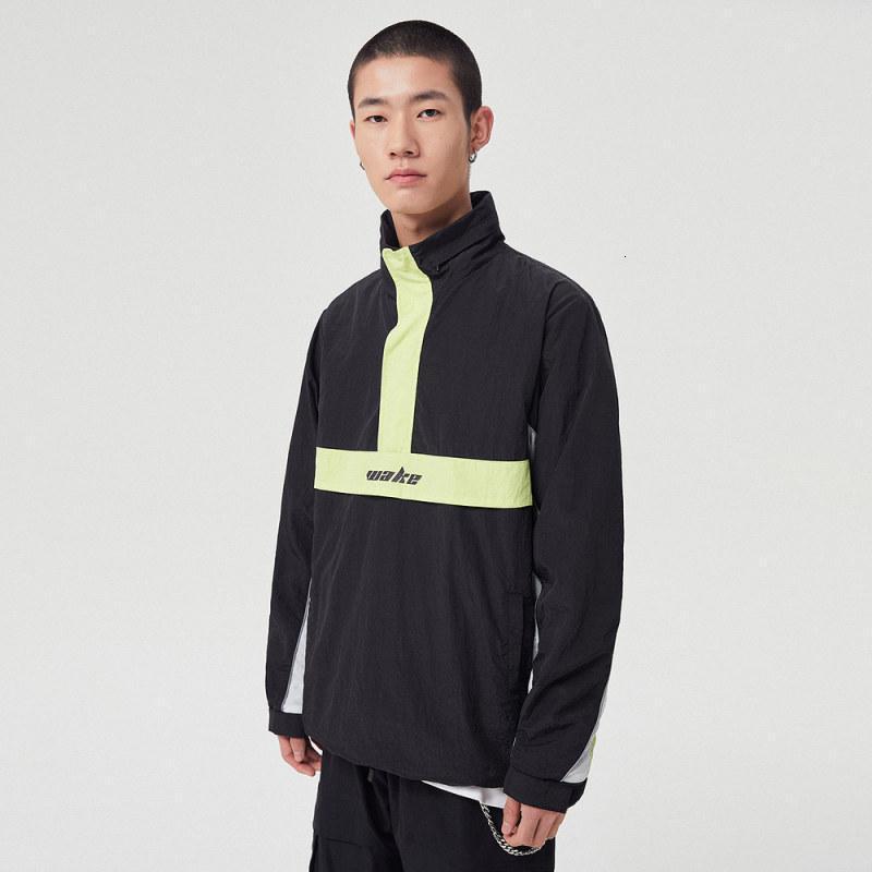 美特斯邦威运动夹克男春季户外防风拼接撞色连帽男士外套735392视频