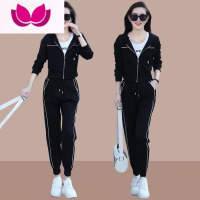 七斓休闲运动套装女2022新款韩版时尚减龄连帽卫衣卫裤俩件套