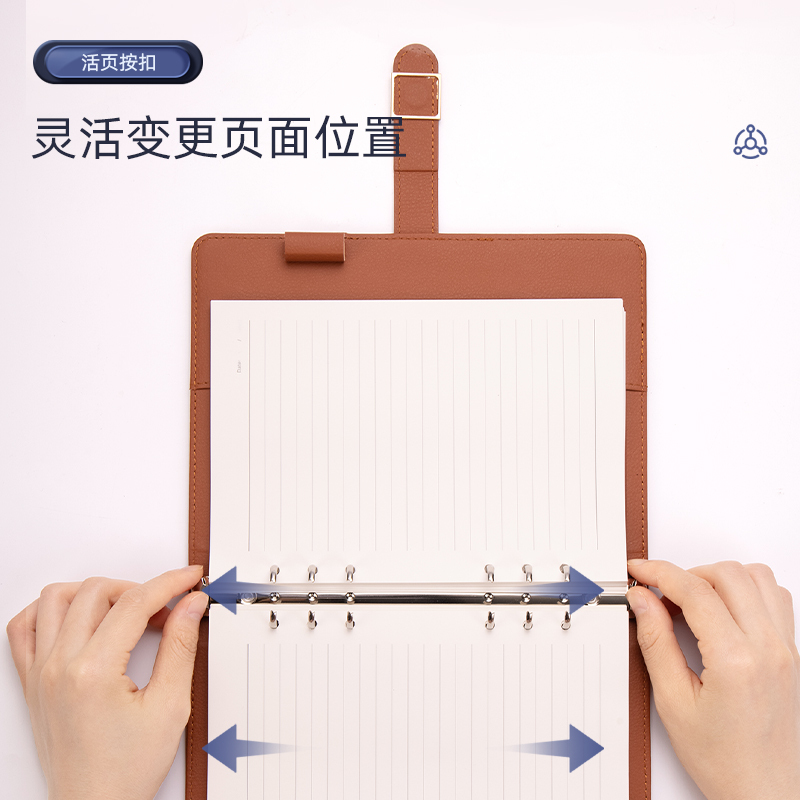 得力22296 皮面本签字笔礼盒套装 可换芯 带插袋 32K 黑色1套装 商务办公笔记本子配金属中性笔