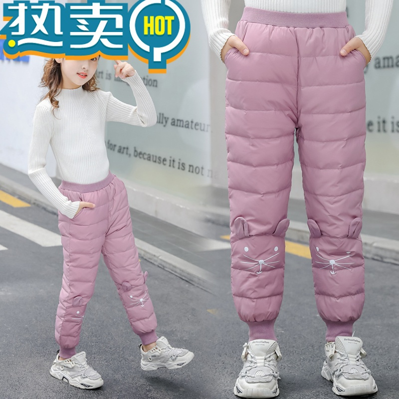 光女童羽绒棉裤十岁8女孩冬季外穿儿童外穿保暖加绒加厚北方裤子冬9