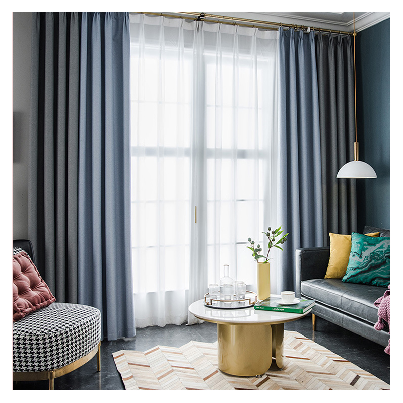 京城派 遮光窗帘北欧简约现代挂钩人字纹窗帘加厚打孔窗帘飘窗客厅帘子遮阳布纯色轻奢卧室挂钩窗帘 人字窗帘-石岩灰 【打孔款】定制每米价格