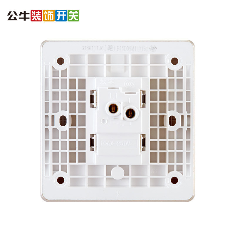 公牛bull单开单控一开单控开关单联开关插座面板g18k111玫瑰金