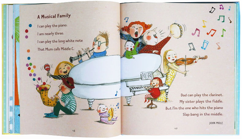 [正版]给孩子读诗 Here’s a Little Poem 英文原版 亲子共读 精装大开本 英文版 Jane Yol高清大图