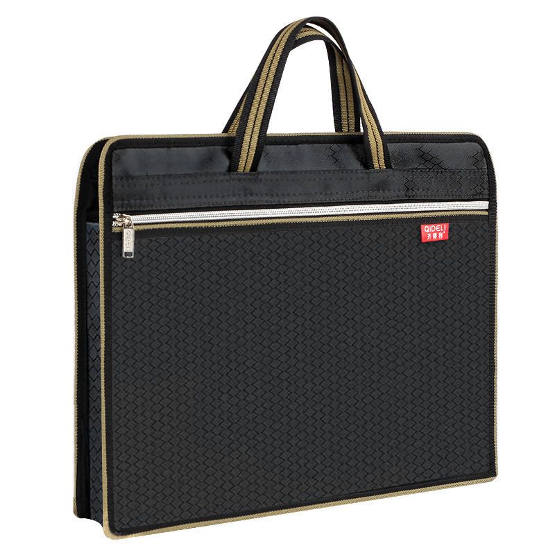 文件袋帆布包a4手提袋资料袋商务拉链多层男女办公包公文包