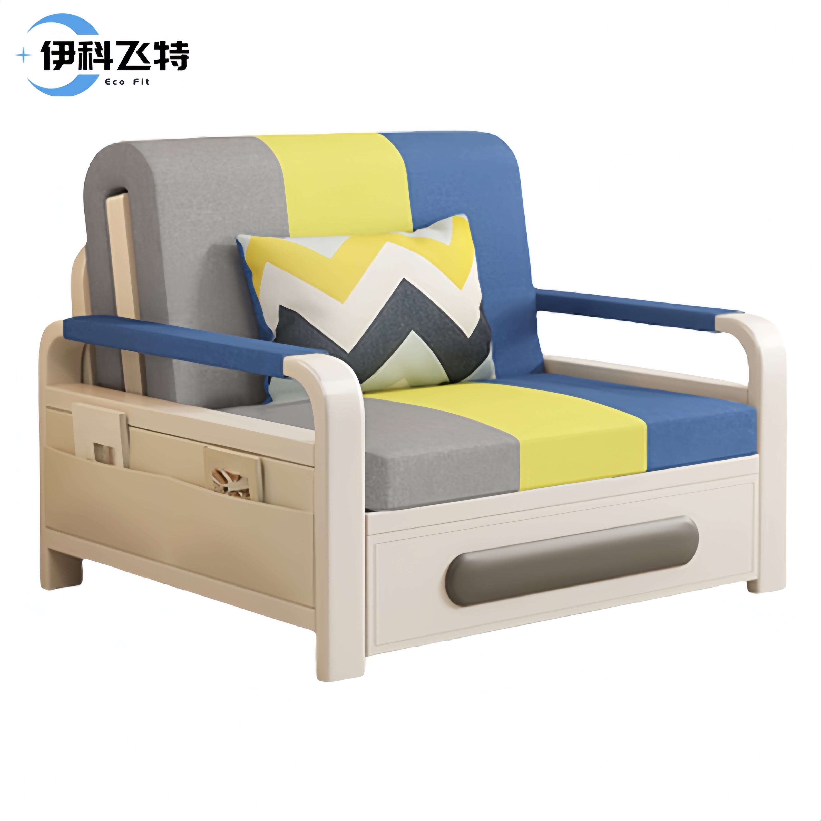 伊科飞特沙发床 拼色 折叠沙发880*780*850mm张