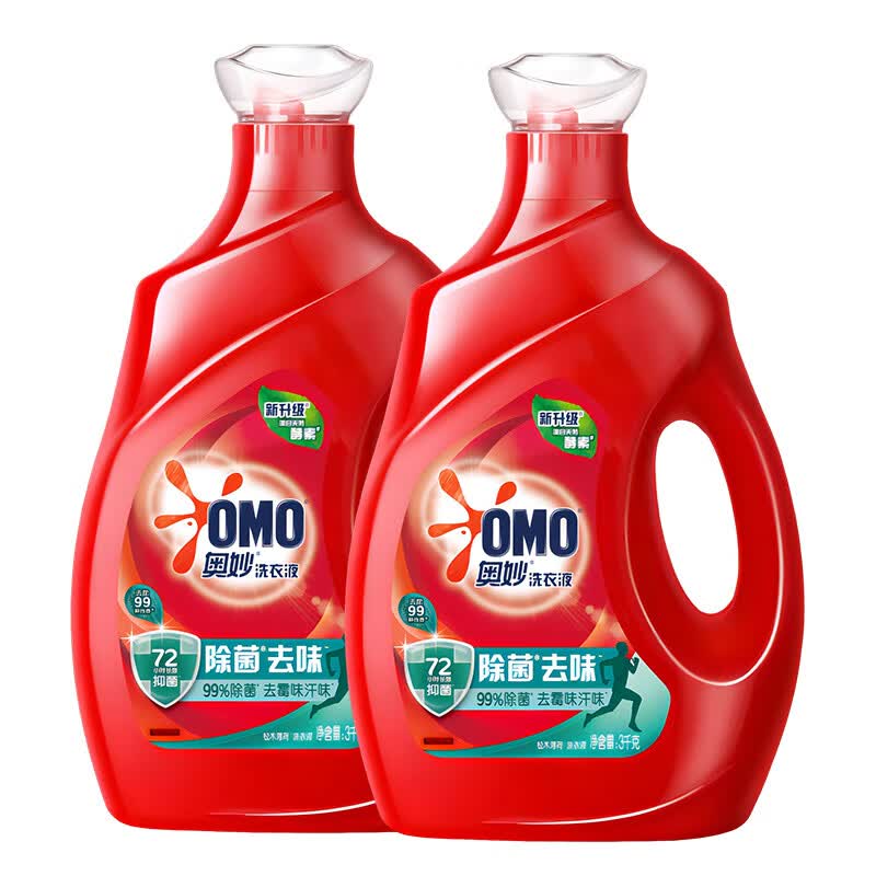 奥妙(omo)酵素除菌持久留香除味薰衣草洗衣液3kg*2瓶