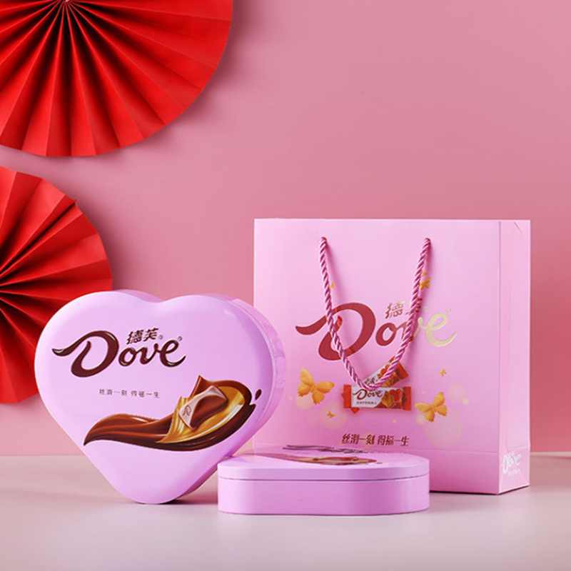 德芙牛奶巧克力结婚订婚女生生日礼物16粒红色礼盒(红色/粉色随机发货)