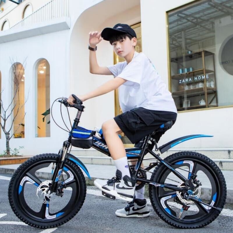 新款折叠山地车182022寸减震双蝶刹变速越野高清大图