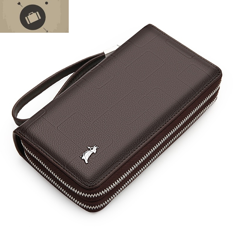 真皮男士手包大容量手拿包头层牛皮手包商务时尚软皮男包手提包艾狄