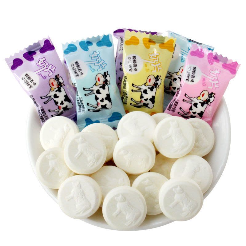 奶片糖儿童奶片奶片干吃奶片牛奶片零食儿童奶片含片独立包装混合图片