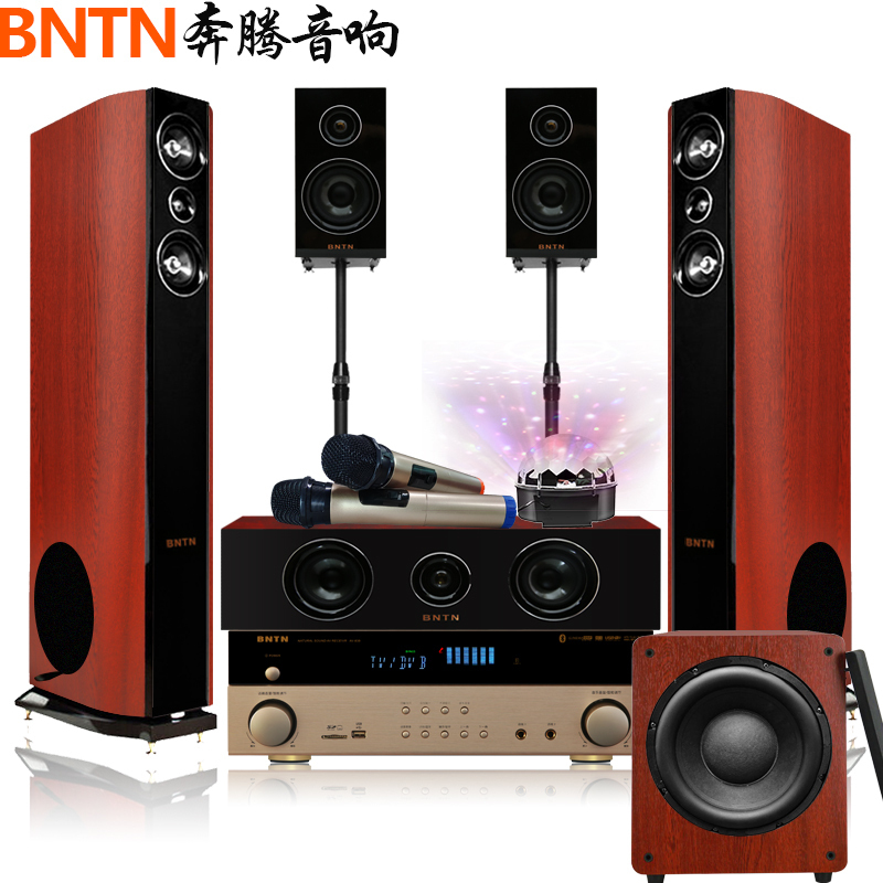 奔腾 (BNTN)838配加州新贵低音炮套装 家庭影院 木箱影院 电视KTV音响 低音炮蓝牙数字影院 连接网络电视K歌