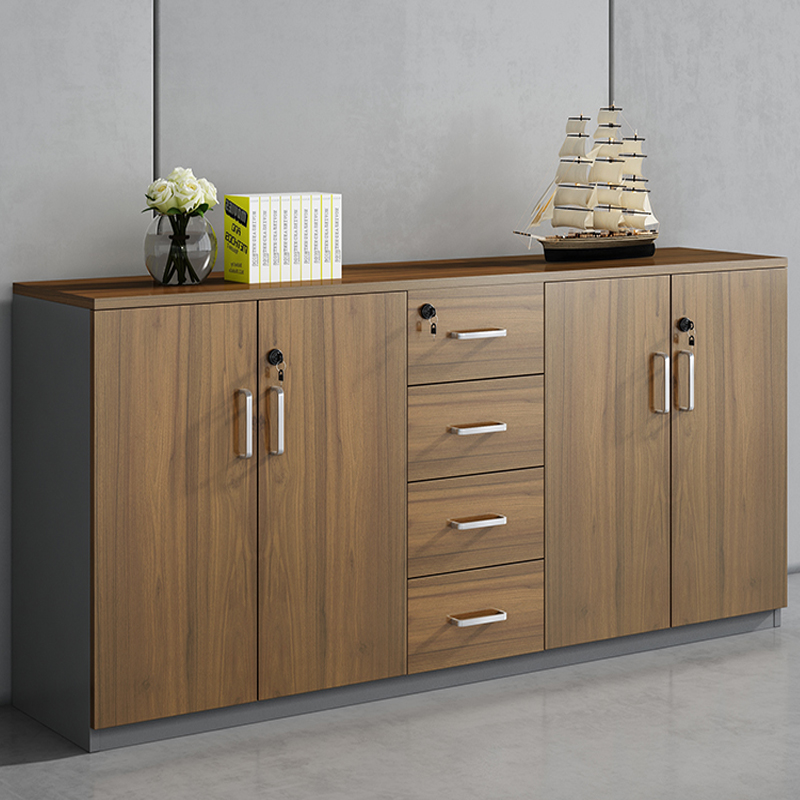 湘渭办公室矮柜储物柜文件柜4门4抽屉高清大图