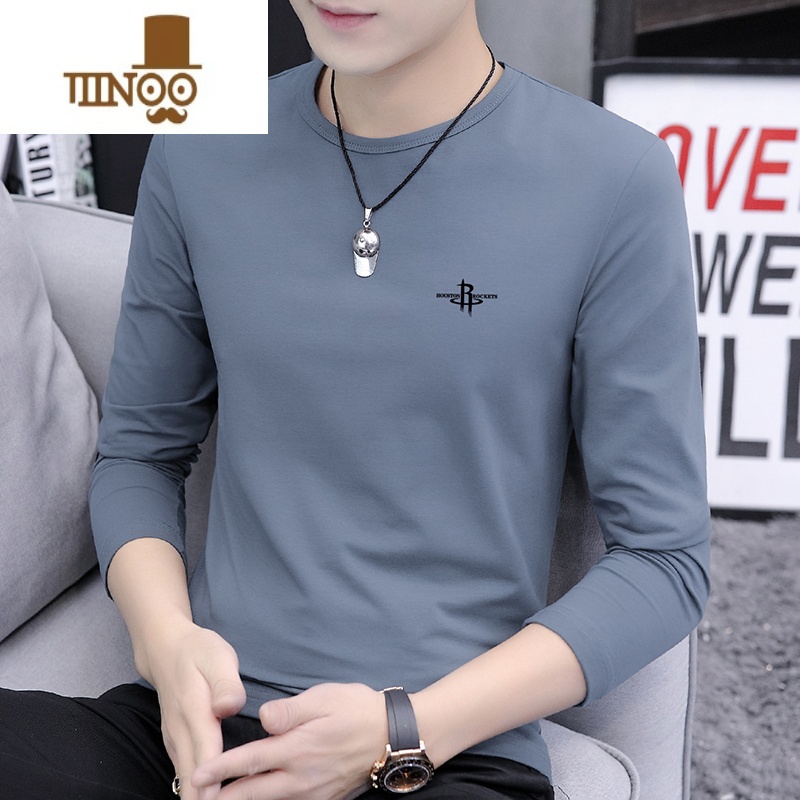 YANXU大码男士长袖体恤秋季外穿T恤衫男装冬季内搭秋衣打底衫薄款高清大图