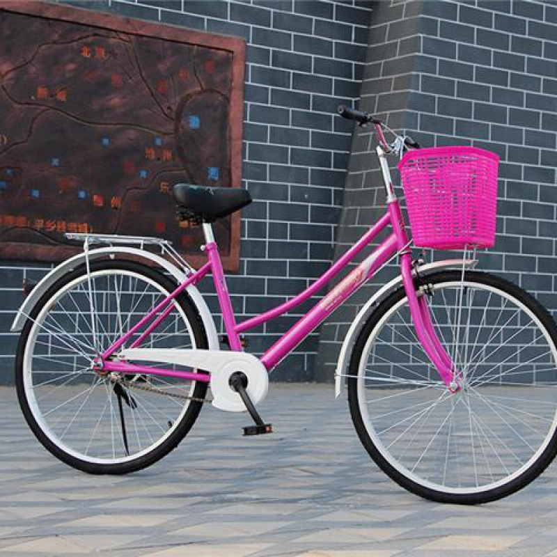 自行车女式2426寸男女士单速轻便成人复古城市学生普通勤淑女车视频